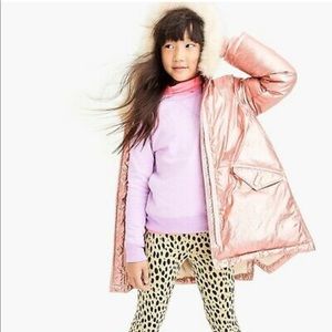 crewcuts by J.Crew Girls' Metallic Puffer Rose Gold Size 10